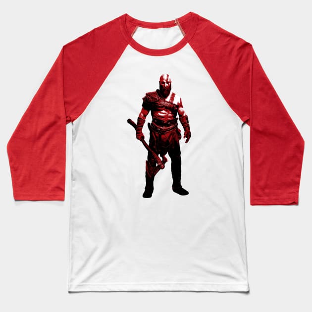 God of War - Kratos - Red and Black Baseball T-Shirt by Dopamine Creative